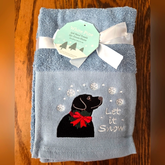 👀50% OFF❄️🐕NWT‼️White Pine "Let It Snow" w/ Embroidered Holiday Black Labrador - Picture 1 of 5
